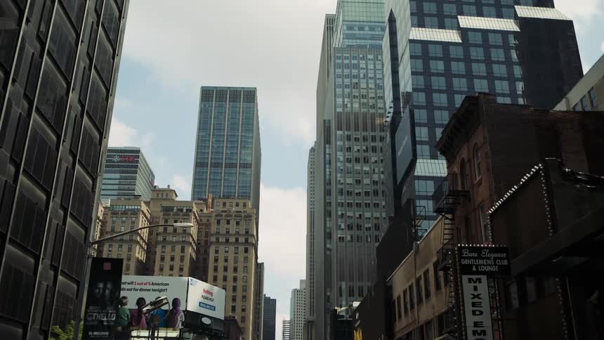 Panorama of urban and classical buildings in a metropolis