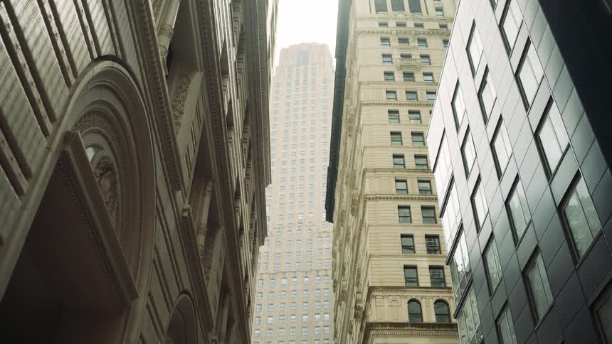 Metropolises with modern and classic buildings and skyscrapers