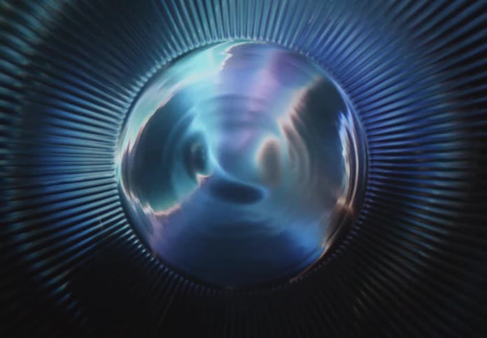 Abstract spiral object with light reflection