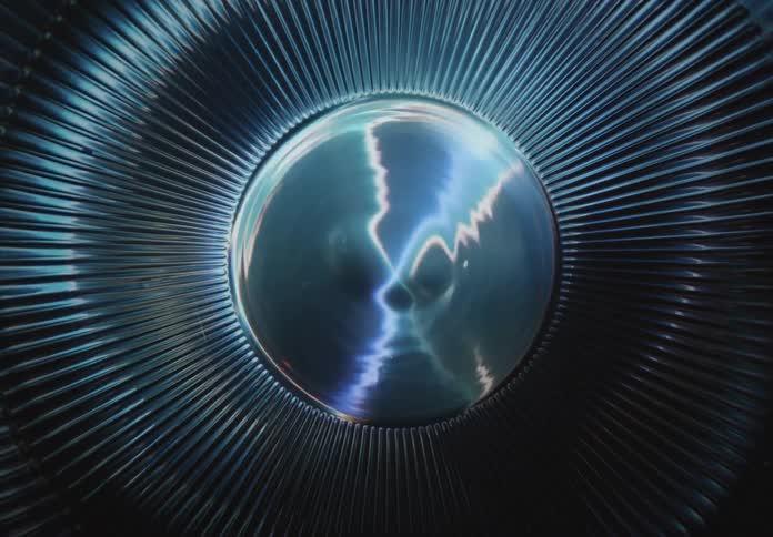 Abstract spiral object with light reflection