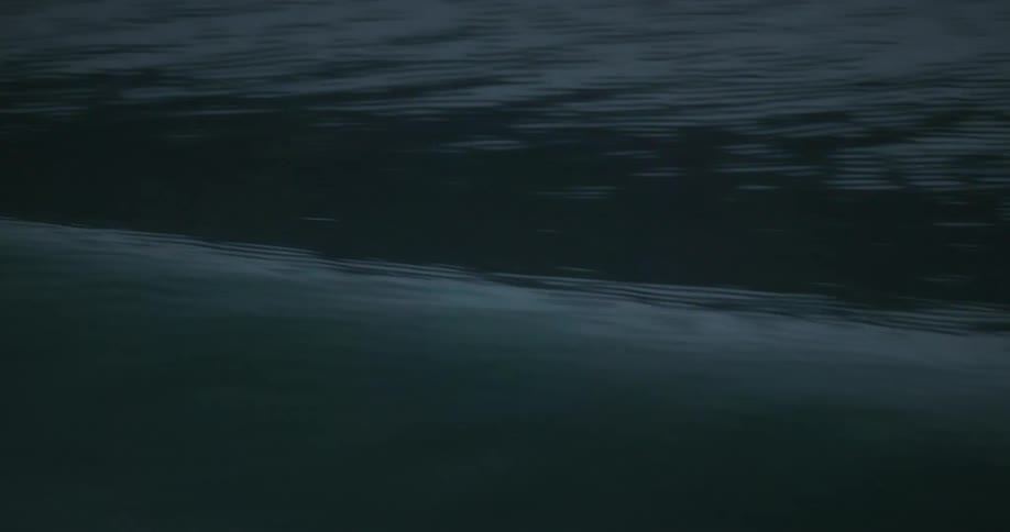 Water trail in an ocean