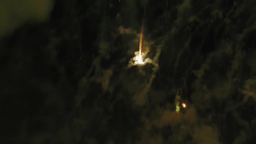 Fireworks in a dark sky