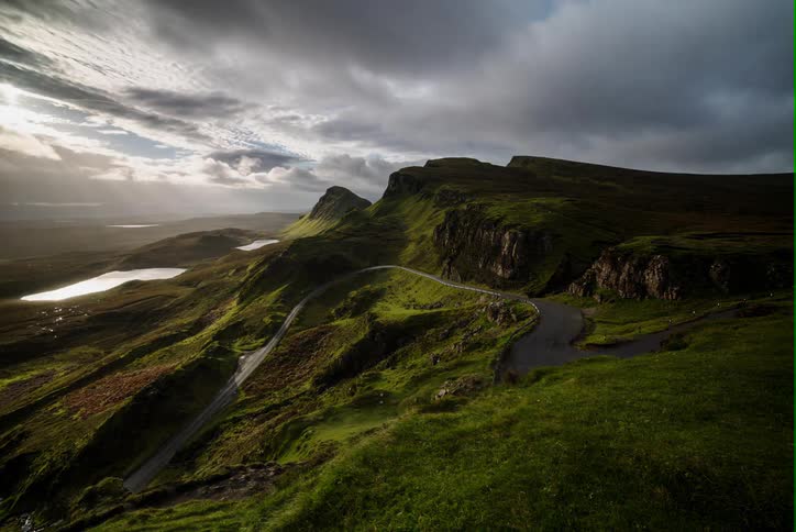 Scottish mountains, cloud timelapse. Isle of Skye