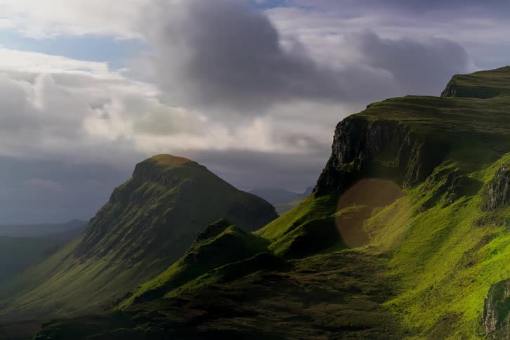 Majestic peaks with clouds timelapse
