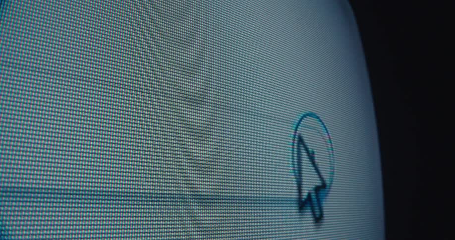 Mouse cursor appearing on a screen on a search page