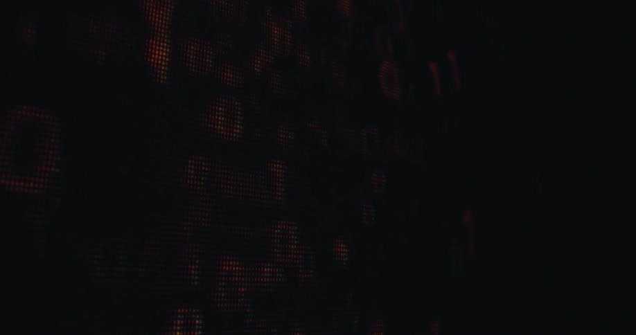 Abstract numbers appear on a screen