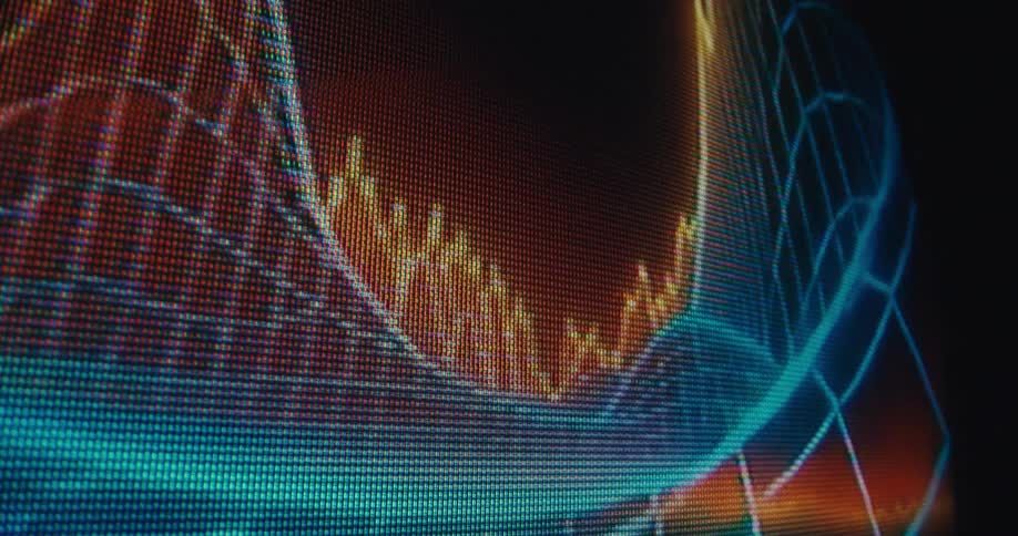 Screen displaying a dimensional color graph