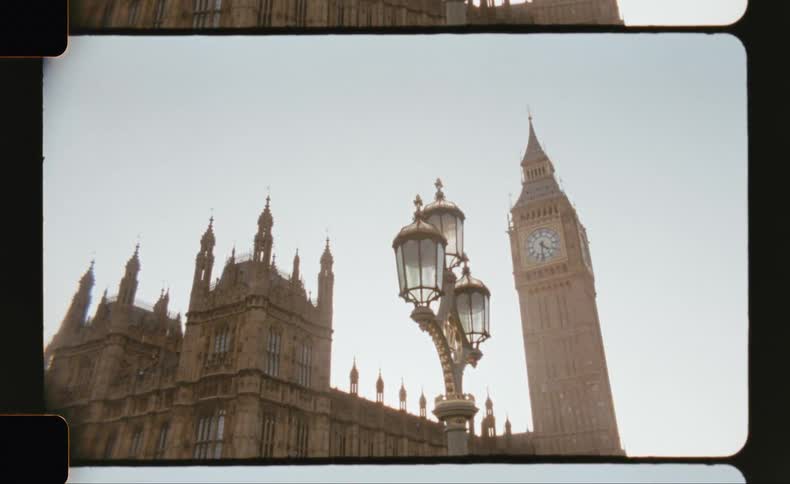 A clock tower is by the castle