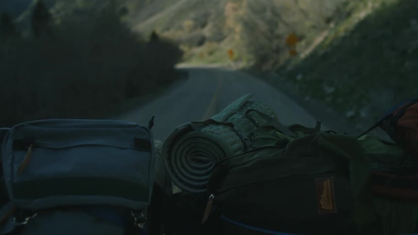 Luggage on the top rack of a car