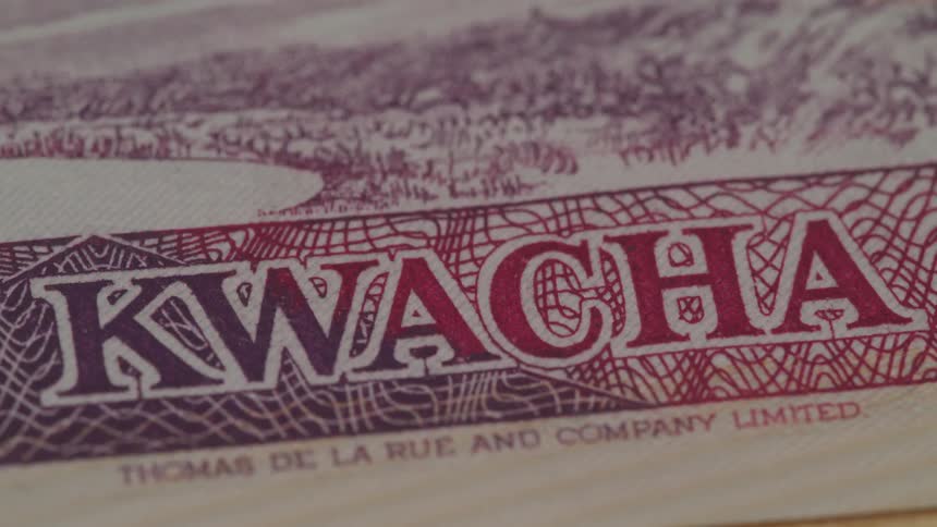 Close up of different texts and symbols on an african paper currency