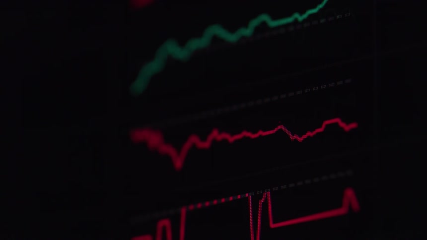 Stock related data is scrolled over on a screen
