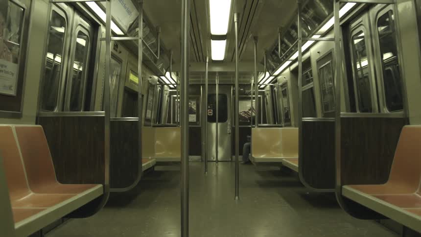 Inside of a subway car