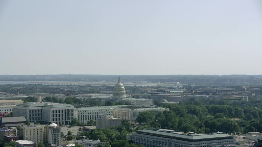 Aerial view of washington d.c. on a cloudy day