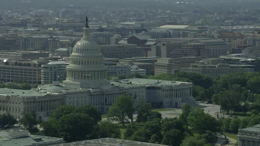 Buildings are shown in a city