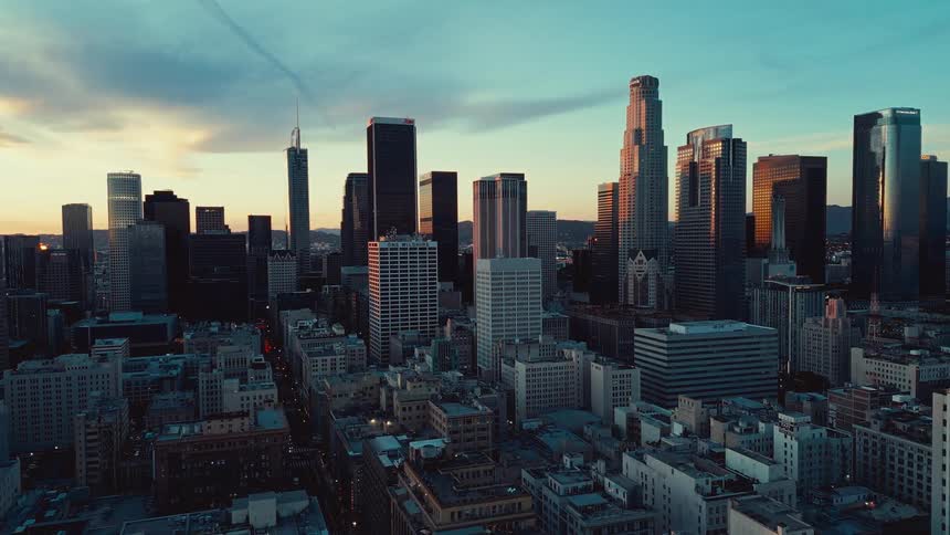 Tall skyscrapers fill the metropolis