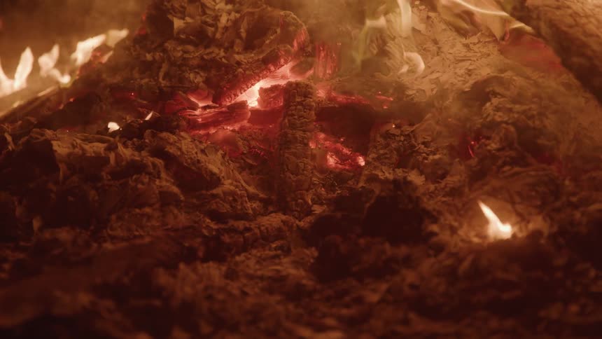 The remains of a fire