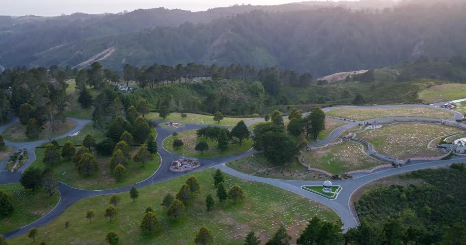 A small neighborhood sits next to the hills