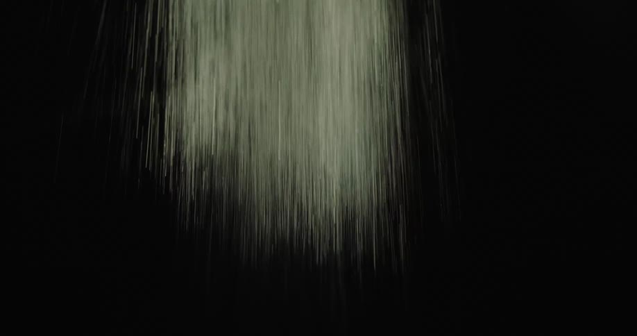Heavy and intense rain falling at night