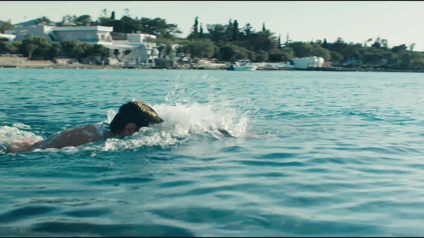 Person swimming in the ocean