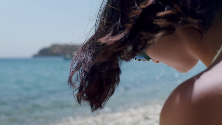 Woman on a beach during the day