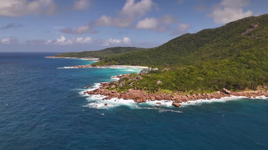 Landscape of an archipelago with wooded mountains