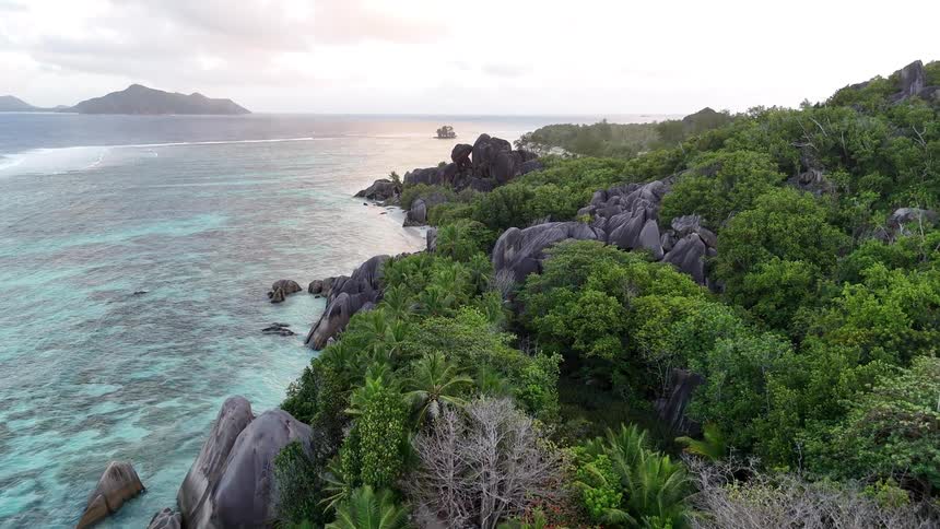 Aerial landscape of a seaside island