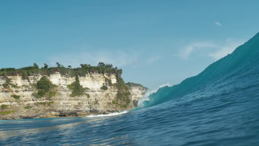 The large blue wave is slowly forming