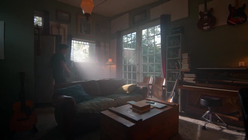 A man enters his home and closes the door