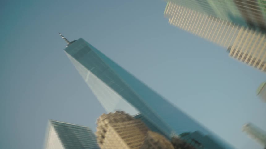 Upward view of modern urban and commercial buildings in a metropolis