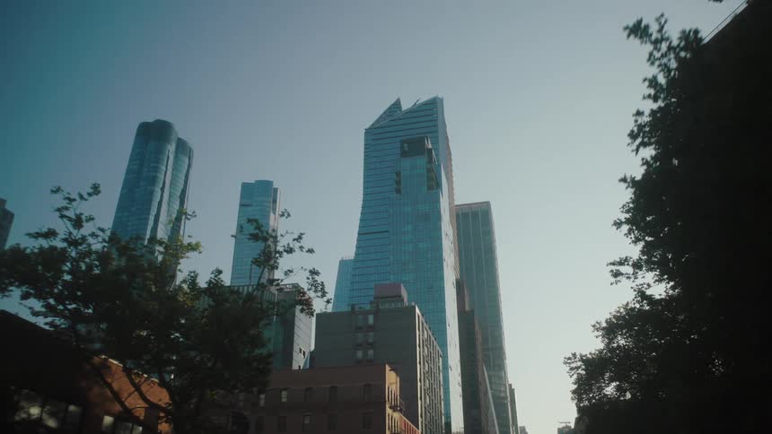 High rise buildings in a metropolitan city street outdoors during daytime