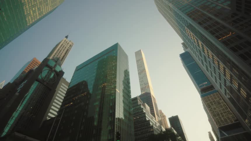 High rise buildings outdoors in a metropolitan city street during daytime