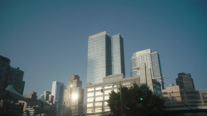 Tall skyscrapers rise in a metropolitan skyline