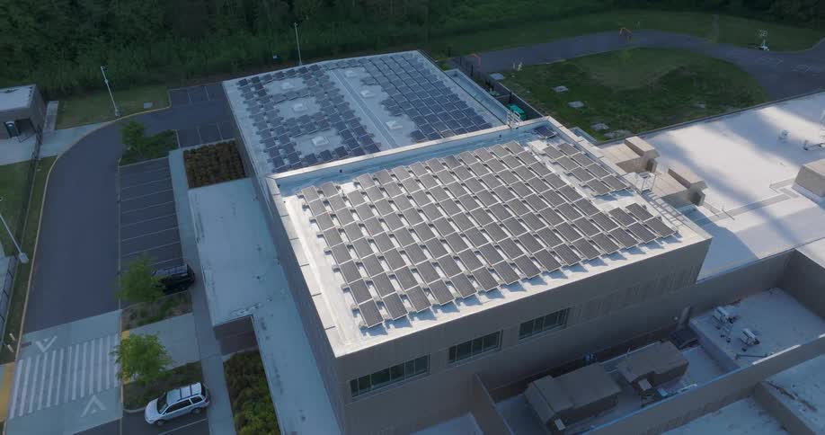 Wide orbit around a rooftop solar power installation