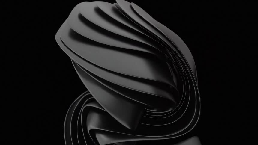 Abstract structure in motion against a black background