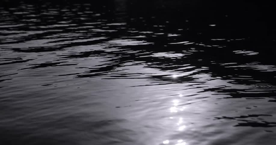 Sun glistening on gently rippling water on lake