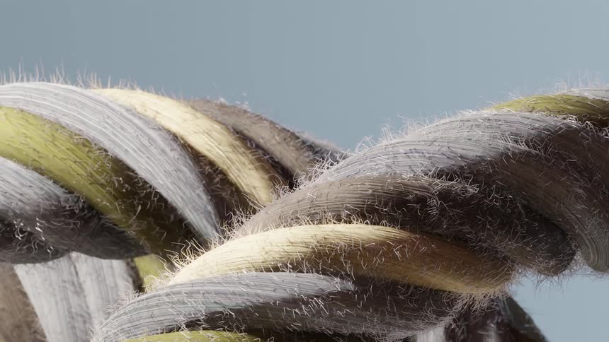 Close up of spiral threaded clothing rope outdoors during daytime