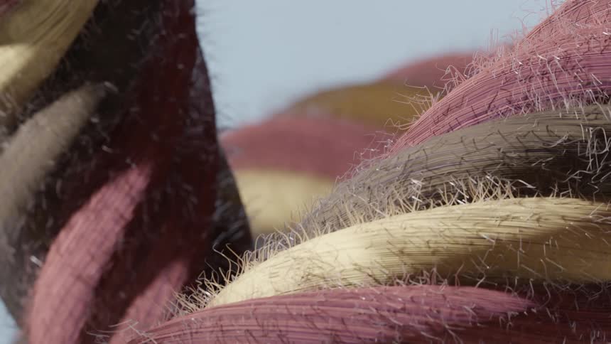 Abstract closeup on a colorful rope