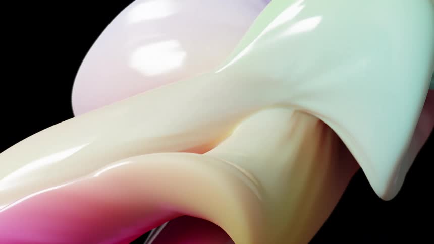 Abstract liquid texture in different colors against a black background