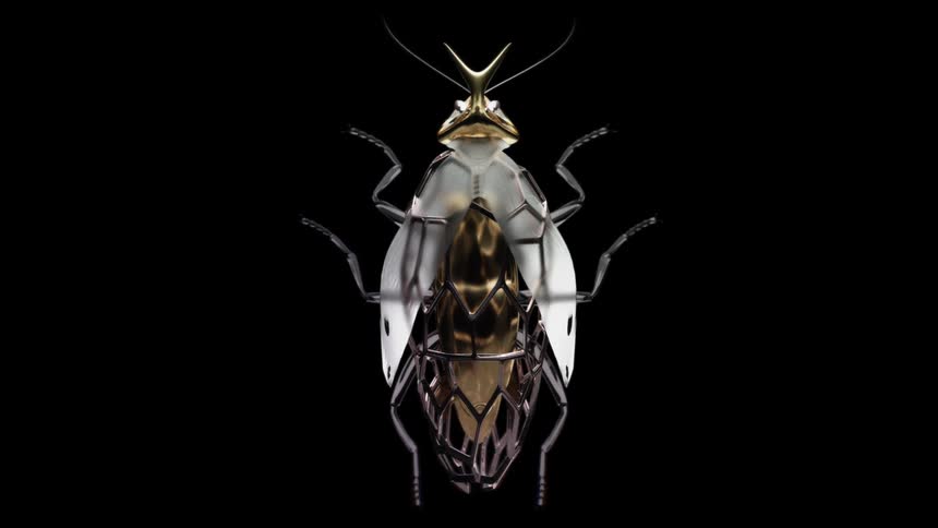 Insect in detail against a black background