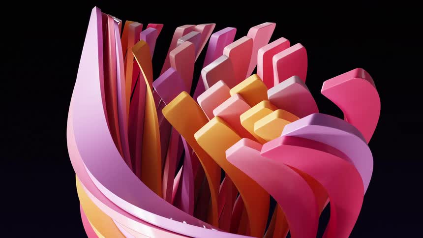 Colorful abstract lines moving against a black background