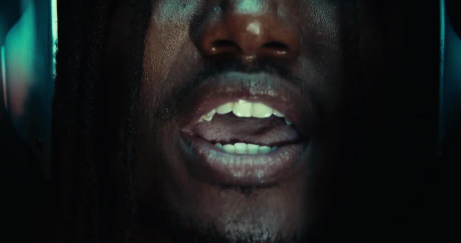 Closeup of a mans mouth talking
