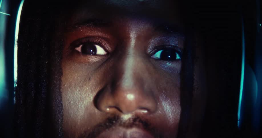Portrait of a man with multiple lights on his face