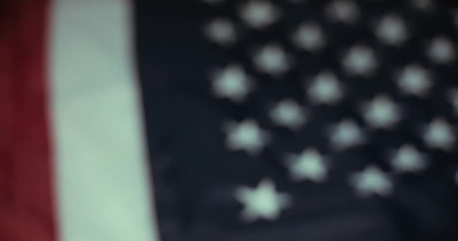 Blurry closeup of the united states flag