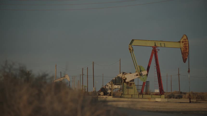 The oil field machinery is working