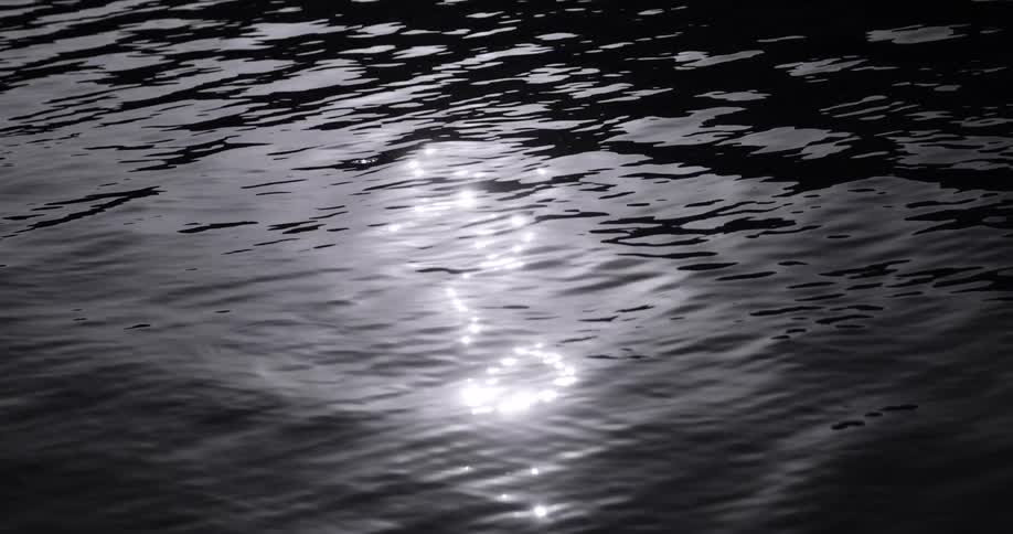 Sun glistening on gently rippling water