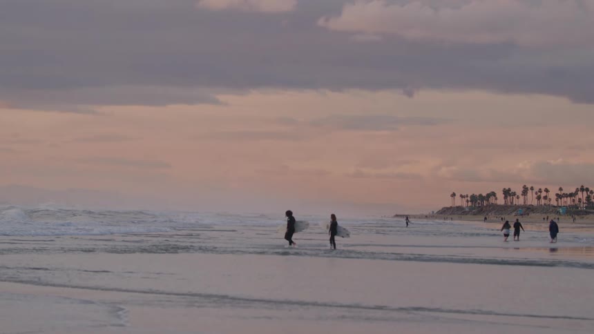 A footage of people at the beach
