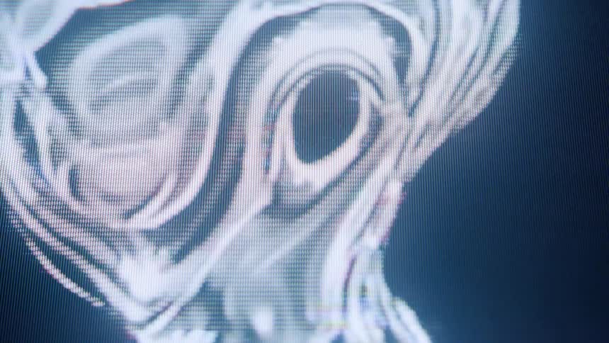 A close up clip of a metallic liquid