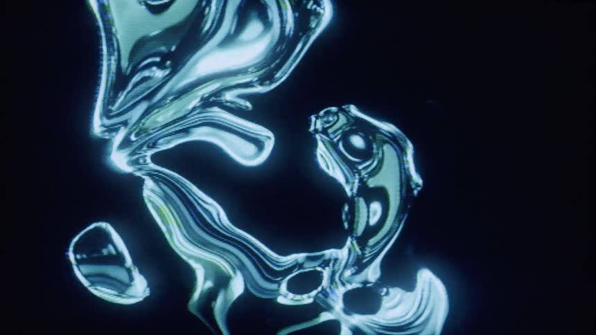 A shinning metallic liquid flow
