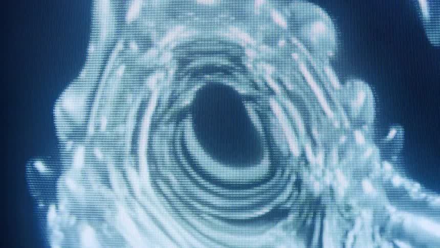 A footage of a flowing liquid