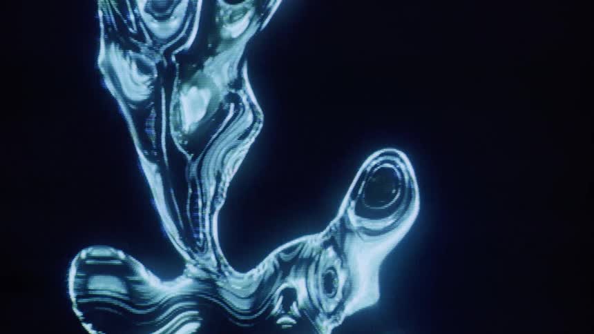 Abstract blue liquid against a black background